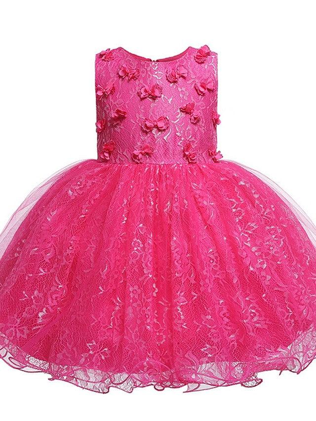 Vestido de princesa corto de tul con cuello joya para fiesta de bodas, vestidos de niña de las flores