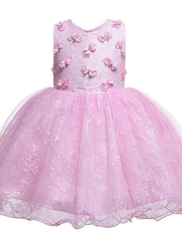 Vestido de princesa corto de tul con cuello joya para fiesta de bodas, vestidos de niña de las flores
