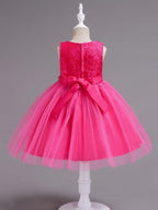 Kurzes Prinzessinnen-Kleid mit Spitze und Tüll, ärmellos, Rundhalsausschnitt, für Hochzeit, Geburtstag, Party