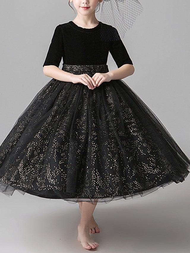 Short Princess Tulle Pageant Flower Girl Dresses with Sleeves