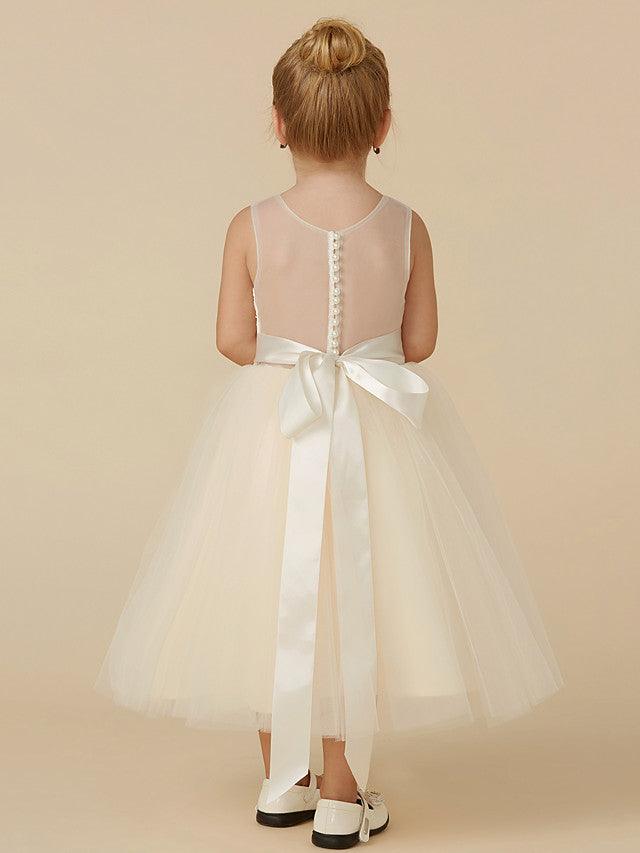 Vestidos cortos de princesa de tul para bodas, cumpleaños y desfiles de niñas de las flores