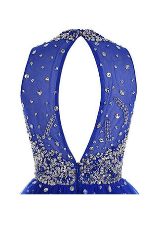 Kurzes Tüllkleid mit Perlenstickerei, Homecoming-Abendkleid