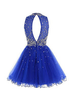Short Tulle Beading Homecoming Dress Prom Gown