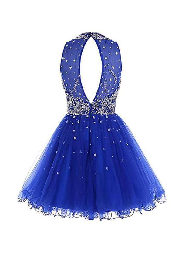 Short Tulle Beading Homecoming Dress Prom Gown