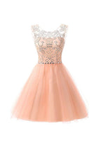 Vestidos cortos de tul con cuentas para el regreso a casa, vestidos de fiesta y graduación PG076