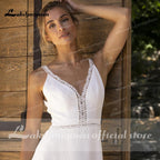 Vestido de novia de playa sencillo NumberSea, corte princesa, corte A