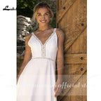 Vestido de novia de playa sencillo NumberSea, corte princesa, corte A