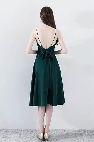 Simple Chic Dark Green Homecoming Dress V-neck with Straps