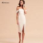 Vestido playero sencillo de satén marfil de NumberSea, vestido de novia sexy para boda