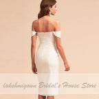 Vestido playero sencillo de satén marfil de NumberSea, vestido de novia sexy para boda