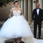 Vestidos de novia sencillos de encaje NumberSea, vestidos de novia de media manga de satén