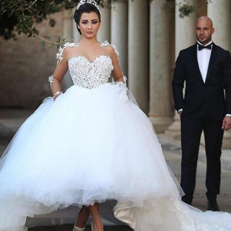 Vestidos de novia sencillos de encaje NumberSea, vestidos de novia de media manga de satén