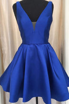Simple Satin Short Prom Dress Lavender Homecoming Dress