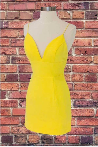 Simple Sheath V Neck Straps Red Mini Party Dress Homecoming Dress