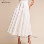 NumberSea Einfache Kurze Hochzeit Kleid Satin Sexy Braut Strand Spaghetti Trägern