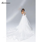 Vestidos de novia sencillos de corte A y escote corazón sin tirantes de NumberSea
