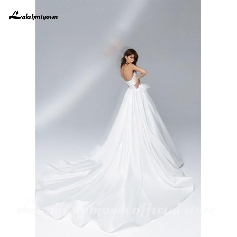 Vestidos de novia sencillos de corte A y escote corazón sin tirantes de NumberSea