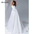 Vestidos de novia sencillos de corte A y escote corazón sin tirantes de NumberSea