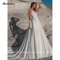 Vestido de novia sencillo de satén blanco de NumberSea, corte A