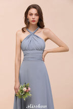 Vestido de dama de honor sin mangas, corte A, largo hasta el suelo, vestido formal