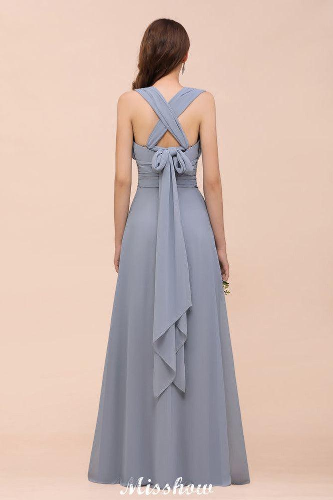 Vestido de dama de honor sin mangas, corte A, largo hasta el suelo, vestido formal