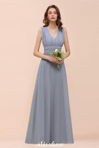 Vestido de dama de honor sin mangas, corte A, largo hasta el suelo, vestido formal