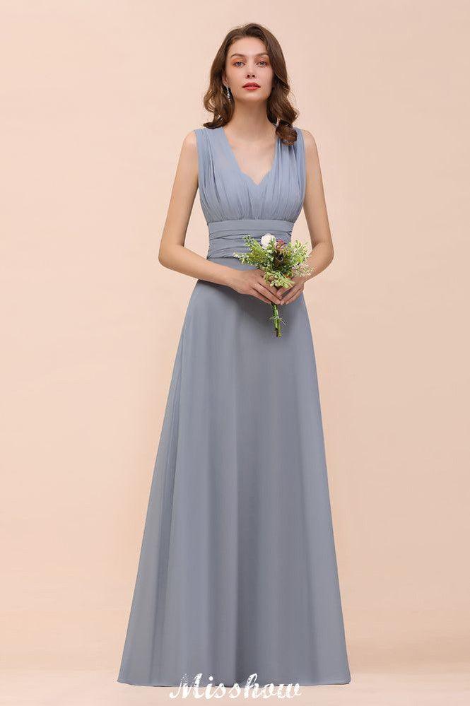 Vestido de dama de honor sin mangas, corte A, largo hasta el suelo, vestido formal