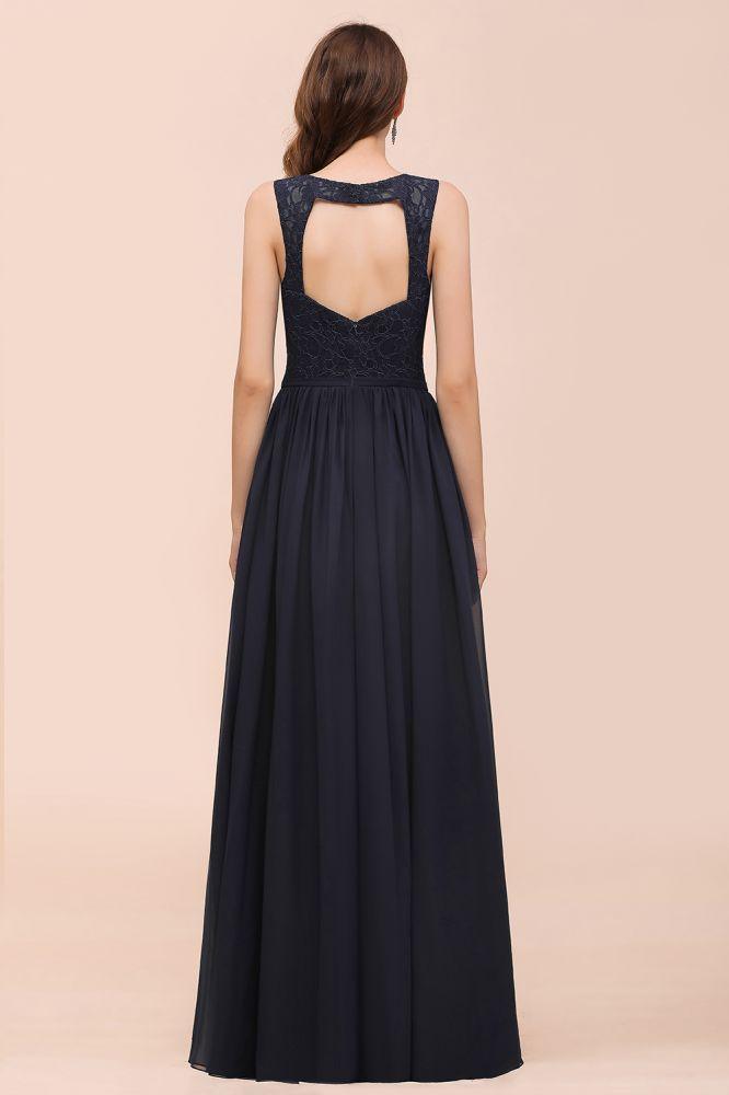 Ärmelloses schwarzes A-Linien-Abend-Maxikleid aus Chiffon, Brautjungfernkleid, formelles Kleid