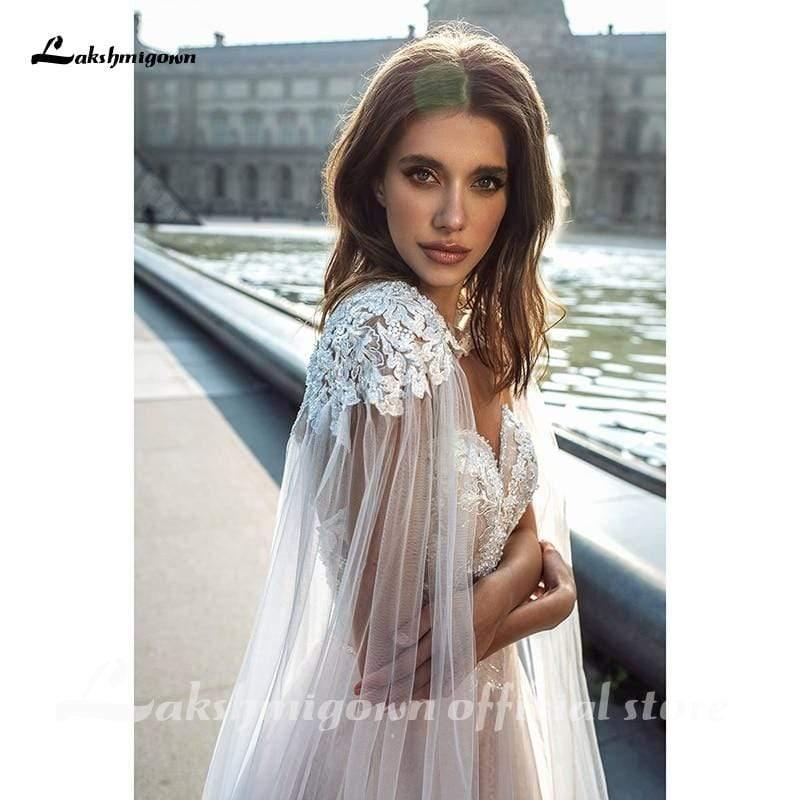 Vestidos de novia bohemios playeros sin mangas de NumberSea
