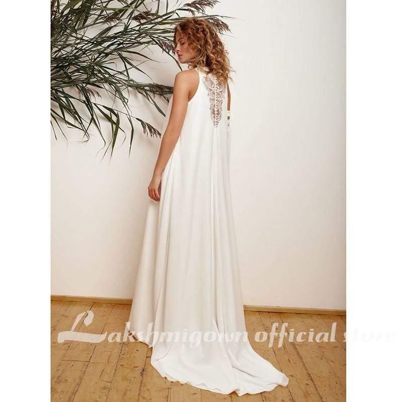 Vestido de novia NumberSea de satén suave color marfil para mujer