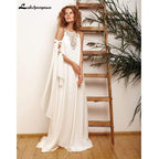 Vestido de novia NumberSea de satén suave color marfil para mujer
