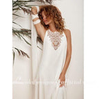 Vestido de novia NumberSea de satén suave color marfil para mujer