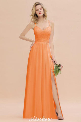 Spaghetti Slim Side Split Bridesmaid Dress Sky Blue V-Neck Wedding Party Dress