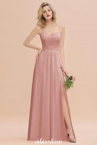 Spaghetti Slim Side Split Bridesmaid Dress Sky Blue V-Neck Wedding Party Dress