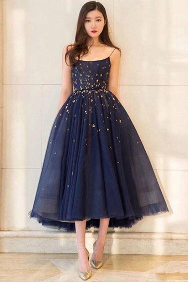 Vestidos de fiesta brillantes con estrellas y corte A para graduación.