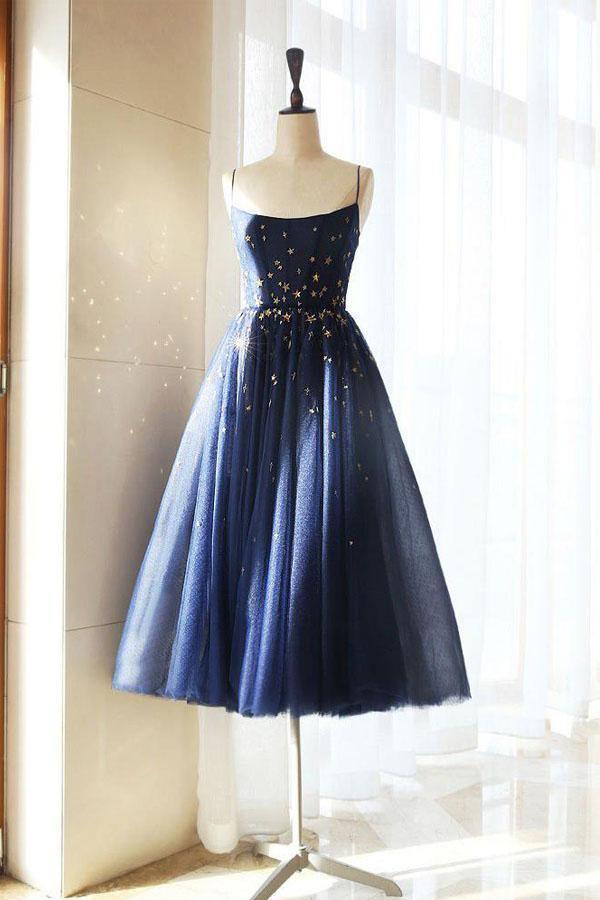 Vestidos de fiesta brillantes con estrellas y corte A para graduación.