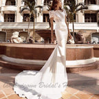 Vestido de novia sirena brillante con cola desmontable de NumberSea
