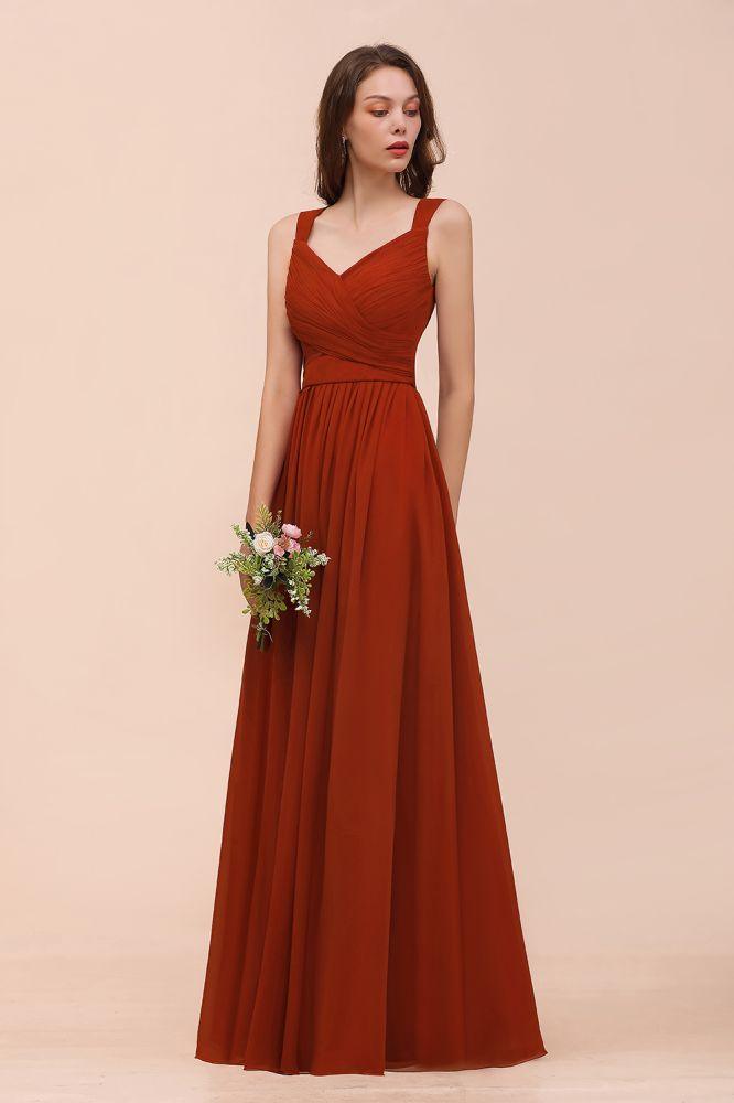 Vestido de noche ajustado con tirantes hasta el suelo para novia y dama de honor