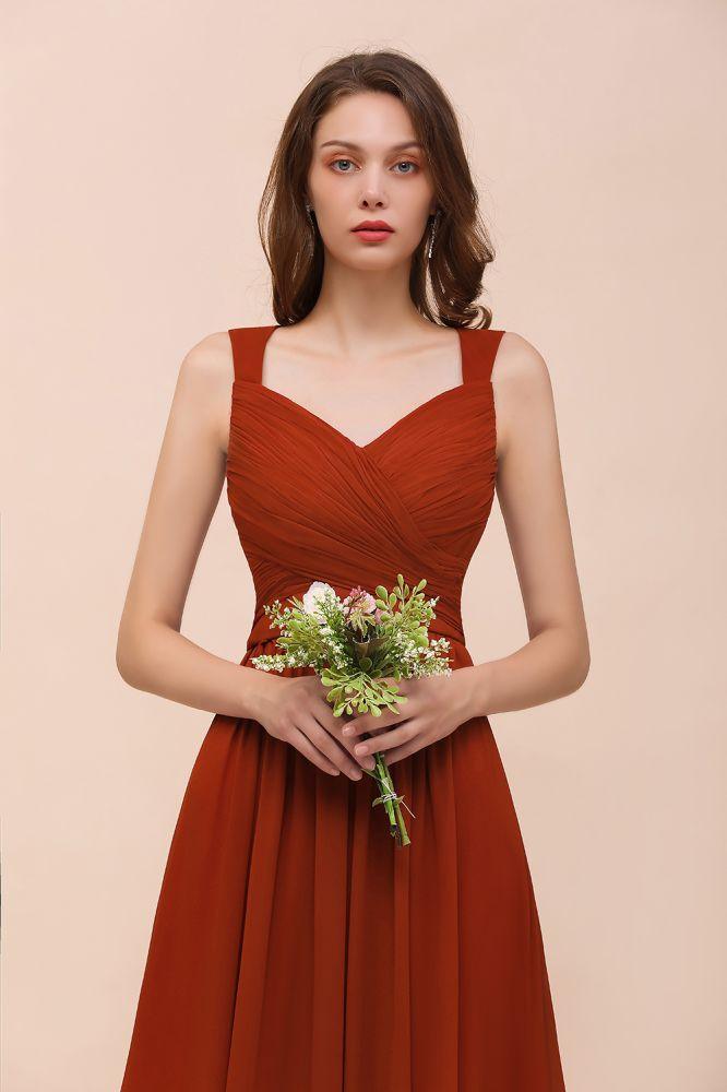 Vestido de noche ajustado con tirantes hasta el suelo para novia y dama de honor
