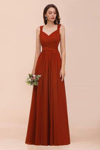 Vestido de noche ajustado con tirantes hasta el suelo para novia y dama de honor