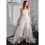 Monos sin tirantes NumberSea, vestidos de novia con cola desmontable