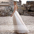 NumberSea Sommer Strand A-Linie Prinzessin Brautkleider V Ausschnitt