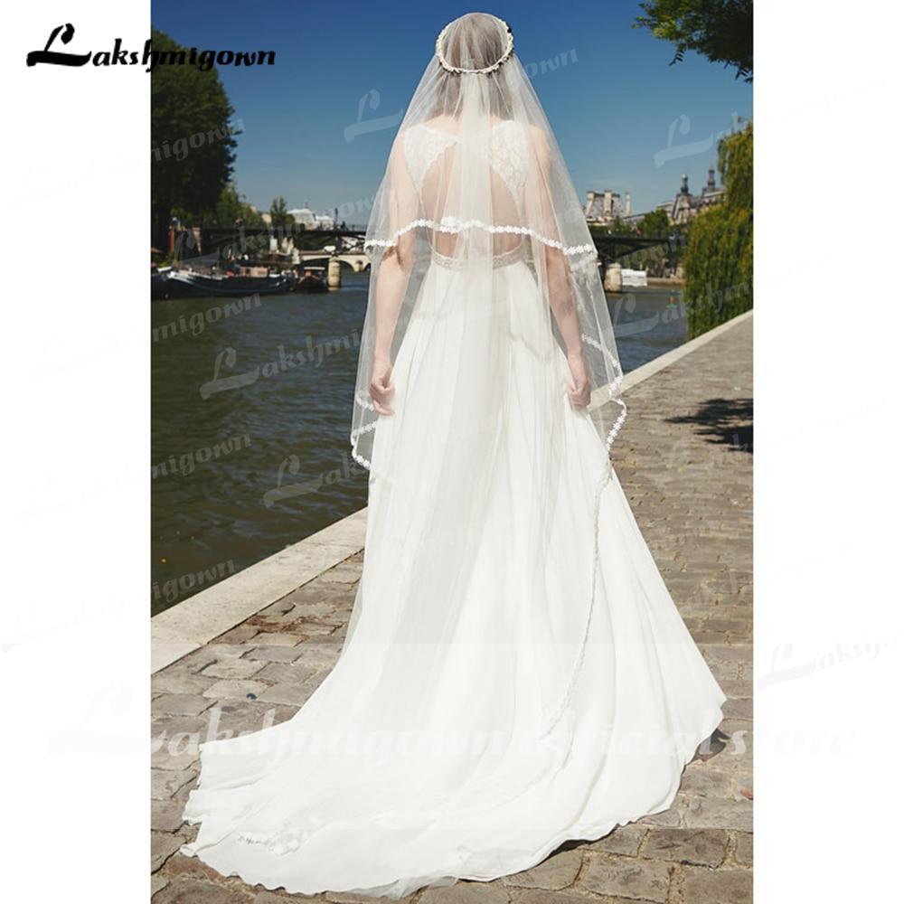 Vestido de novia de verano NumberSea, nuevo estilo, sin espalda, sexy, para playa, con escote en V