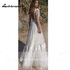 Vestidos de novia NumberSea con escote corazón, encaje, cuentas y hombros descubiertos