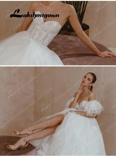 Vestido de novia NumberSea con escote corazón y mangas cortas