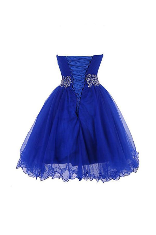 Vestido de cóctel de tul con escote corazón y cuentas PG086