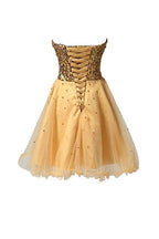Sweetheart Tullle Sequins Homecoming Dress Short Prom Gown