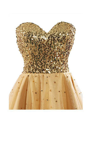 Sweetheart Tullle Sequins Homecoming Dress Short Prom Gown