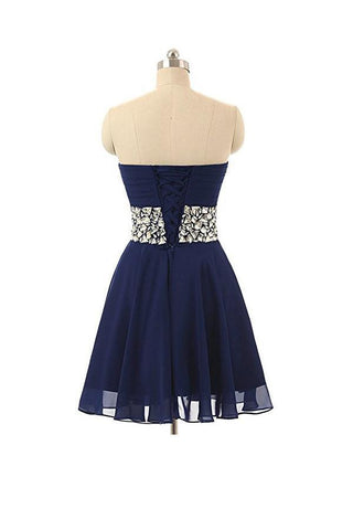 Swetheart Short Chiffon Crystal Homecoming Dresses Party Dresses
