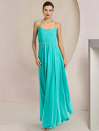 Zweiteiliger Overall Overall/Hosenanzug Kleid für die Mutter der Braut Formeller Hochzeitsgast Eleganter U-Ausschnitt Wadenlang Chiffon Ärmellos mit Perlenapplikationen